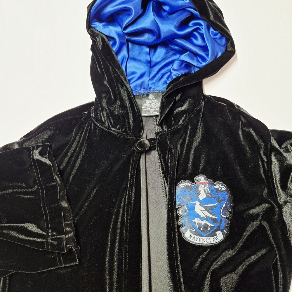 Harry Potter Ravenclaw Velvet Robe Cloak Hooded Costume Official OSFA NWOT